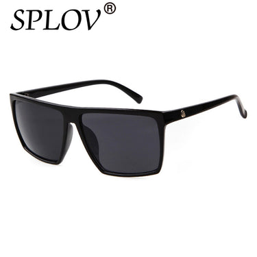 Vintage Steampunk Square Sunglasses Men SKULL Logo All Black Coating Sun Glasses AV8R